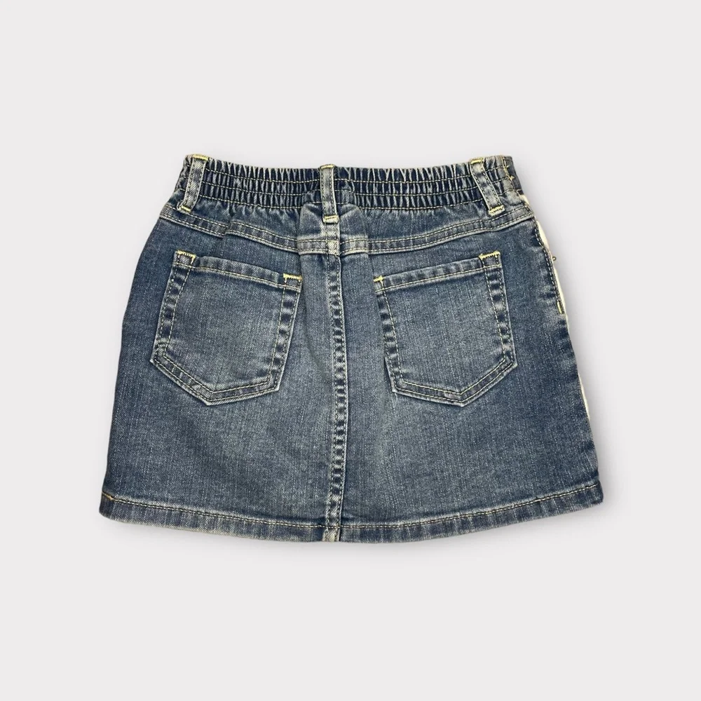 Gymboree 2 Tone White & Blue Denim Skirt